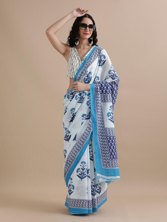 Neer – Misty Bloom Handloom Cotton Saree