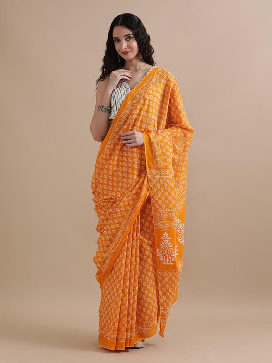 Tejasvi – Sunshine Bloom Handloom Cotton Saree